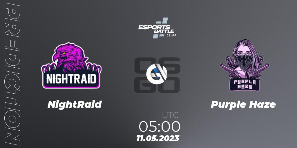 NightRaid - Purple Haze: прогноз. 11.05.2023 at 05:00, Counter-Strike (CS2), ESportsBattle Season 18