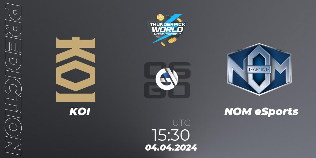 KOI - NOM eSports: прогноз. 04.04.2024 at 15:30, Counter-Strike (CS2), Thunderpick World Championship 2024: European Series #1