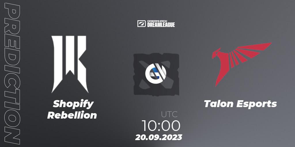 Shopify Rebellion - Talon Esports: прогноз. 20.09.23, Dota 2, DreamLeague Season 21