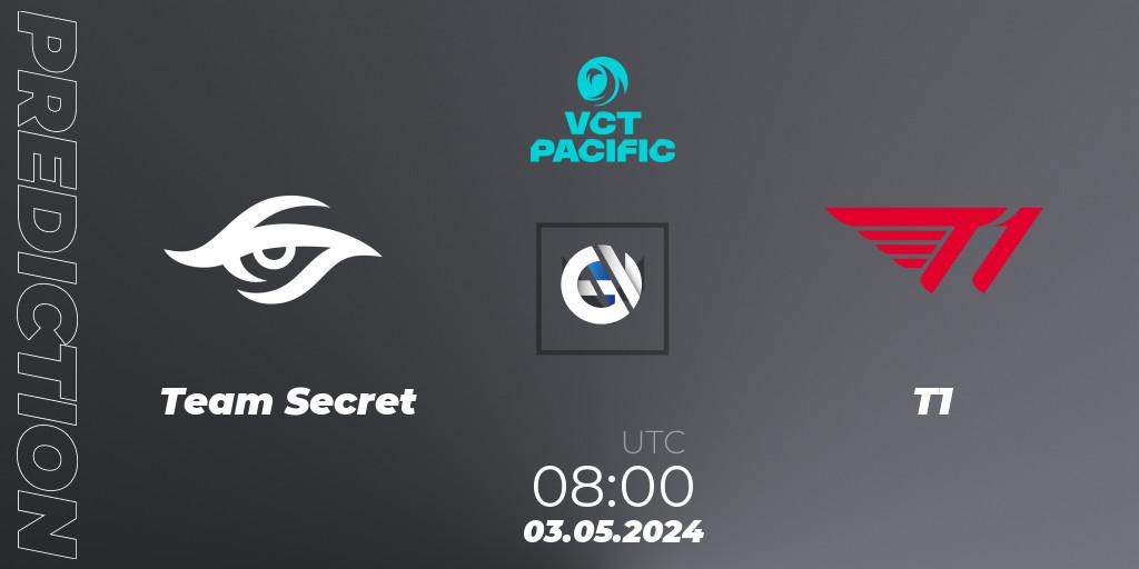 Team Secret - T1: прогноз. 03.05.2024 at 08:00, VALORANT, VCT 2024: Pacific League - Stage 1