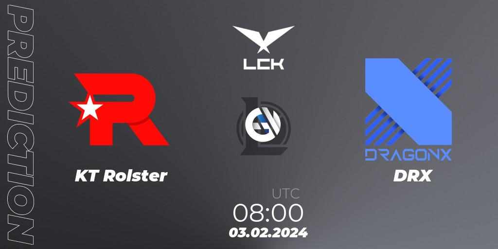 KT Rolster - DRX: прогноз. 03.02.24, LoL, LCK Spring 2024 - Group Stage