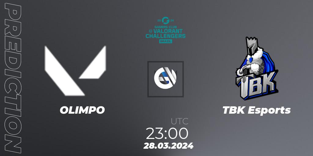 OLIMPO - TBK Esports: прогноз. 28.03.24, VALORANT, VALORANT Challengers Brazil 2024: Split 1