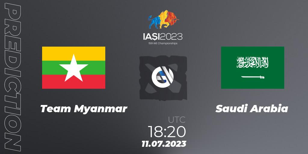 Team Myanmar - Saudi Arabia: прогноз. 11.07.2023 at 18:14, Dota 2, Gamers8 IESF Asian Championship 2023