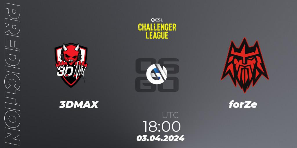 3DMAX - forZe: прогноз. 03.04.24, CS2 (CS:GO), ESL Challenger League Season 47: Europe