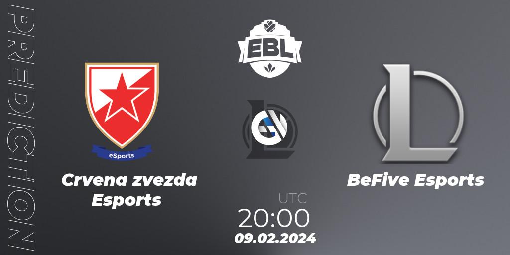 Crvena zvezda Esports - BeFive Esports: прогноз. 09.02.2024 at 20:00, LoL, Esports Balkan League Season 14