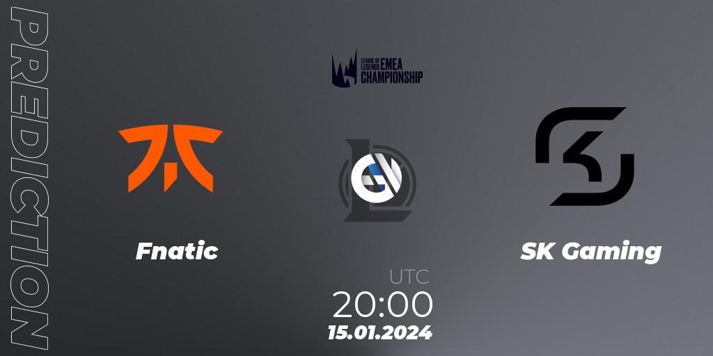 Fnatic - SK Gaming: прогноз. 15.01.2024 at 20:00, LoL, LEC Winter 2024 - Regular Season