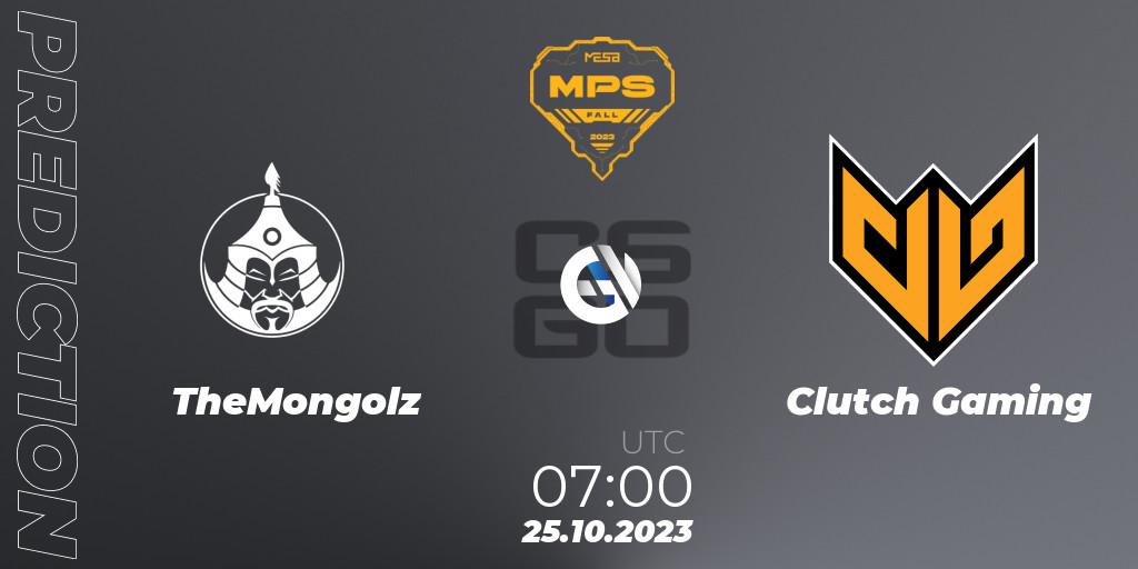 TheMongolz - Clutch Gaming: прогноз. 25.10.2023 at 08:00, Counter-Strike (CS2), MESA Pro Series: Fall 2023