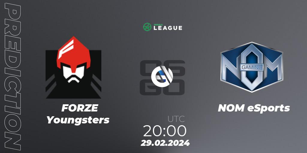 FORZE Youngsters - NOM eSports: прогноз. 29.02.2024 at 20:00, Counter-Strike (CS2), ESEA Season 48: Advanced Division - Europe