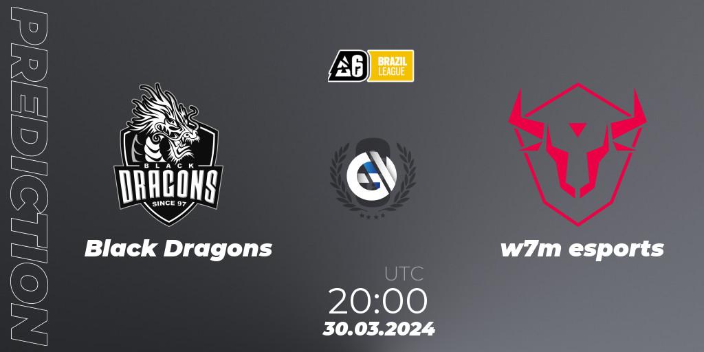 Black Dragons - w7m esports: прогноз. 30.03.2024 at 20:00, Rainbow Six, Brazil League 2024 - Stage 1