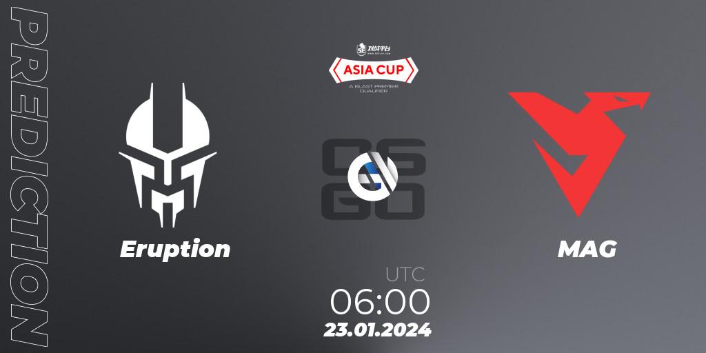 Eruption - MAG: прогноз. 23.01.2024 at 06:00, Counter-Strike (CS2), 5E Arena Asia Cup Spring 2024: Asian Qualifier #1