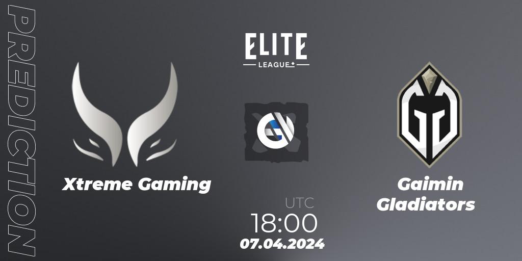 Xtreme Gaming - Gaimin Gladiators: прогноз. 07.04.2024 at 18:19, Dota 2, Elite League: Round-Robin Stage
