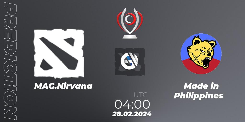 MAG.Nirvana - Made in Philippines: прогноз. 28.02.2024 at 04:11, Dota 2, Opus League