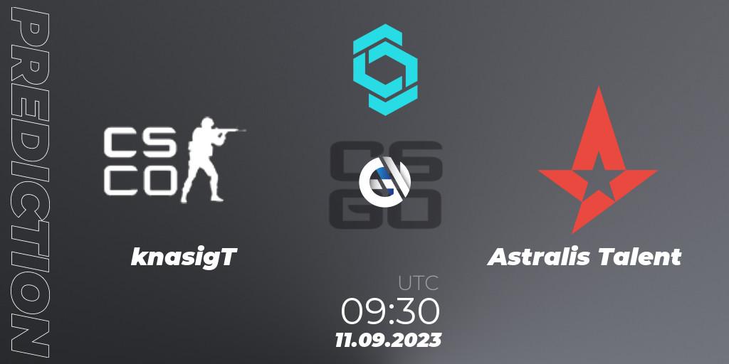 knasigT - Astralis Talent: прогноз. 11.09.2023 at 09:30, Counter-Strike (CS2), CCT North Europe Series #8: Closed Qualifier