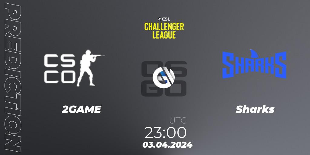 2GAME - Sharks: прогноз. 03.04.24, CS2 (CS:GO), ESL Challenger League Season 47: South America