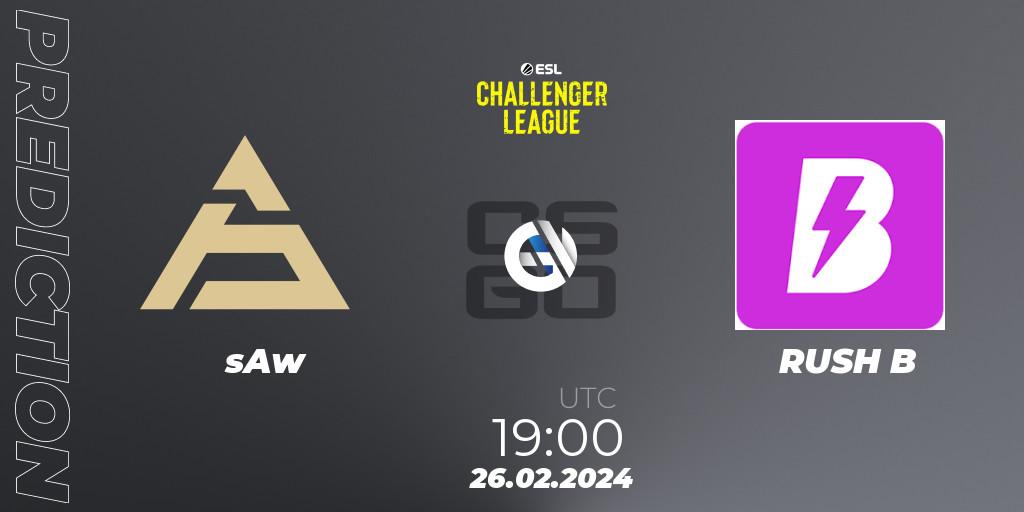 sAw - RUSH B: прогноз. 26.02.24, CS2 (CS:GO), ESL Challenger League Season 47: Europe