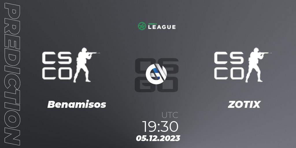 Benamisos - ZOTIX: прогноз. 05.12.2023 at 19:30, Counter-Strike (CS2), ESEA Season 47: Main Division - Europe