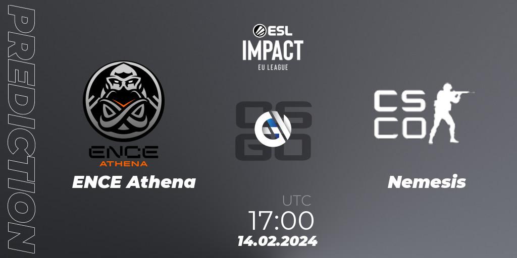 ENCE Athena - Nemesis: прогноз. 14.02.2024 at 17:00, Counter-Strike (CS2), ESL Impact League Season 5: European Division - Open Qualifier #1