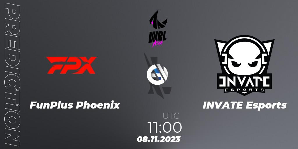 FunPlus Phoenix - INVATE Esports: прогноз. 08.11.23, Wild Rift, WRL Asia 2023 - Season 2 - Regular Season