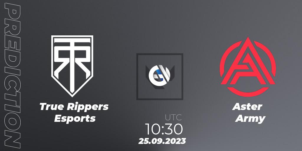 True Rippers Esports - Aster Army: прогноз. 26.09.2023 at 10:30, VALORANT, Predator League 2024: India