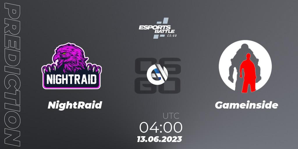 NightRaid - Gameinside: прогноз. 13.06.23, CS2 (CS:GO), ESportsBattle Season 21