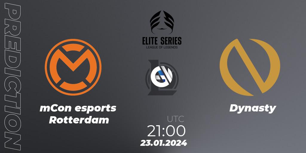 mCon esports Rotterdam - Dynasty: прогноз. 23.01.2024 at 21:00, LoL, Elite Series Spring 2024