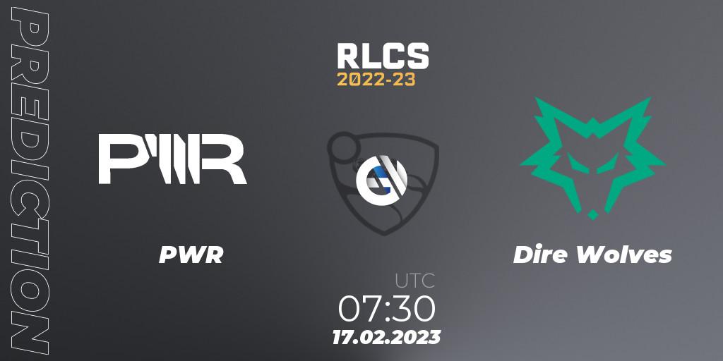 PWR - Dire Wolves: прогноз. 17.02.2023 at 07:30, Rocket League, RLCS 2022-23 - Winter: Oceania Regional 2 - Winter Cup