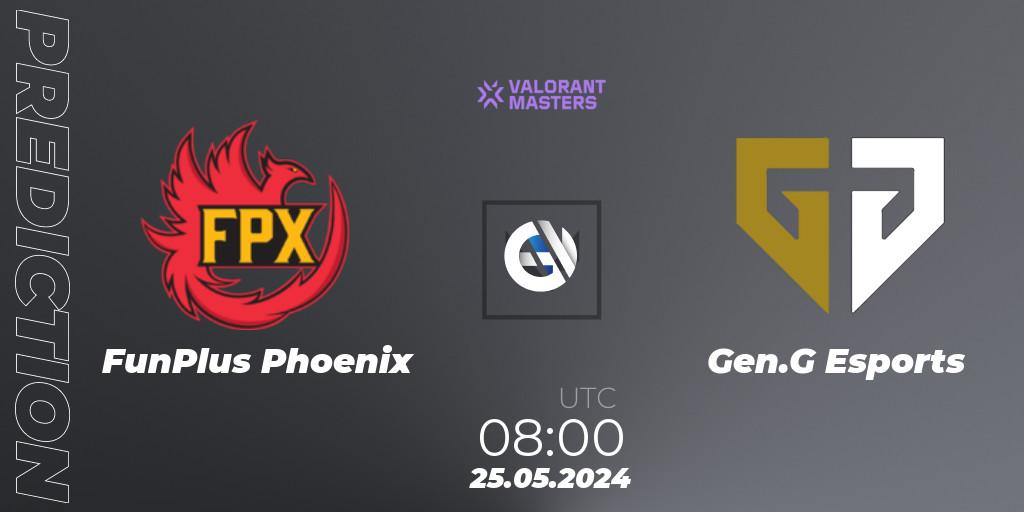 FunPlus Phoenix - Gen.G Esports: прогноз. 25.05.2024 at 08:00, VALORANT, VCT 2024: Masters Shanghai