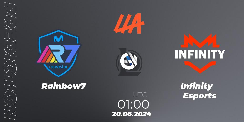 Rainbow7 - Infinity Esports: прогноз. 20.06.2024 at 01:00, LoL, LLA Closing 2024 - Group Stage