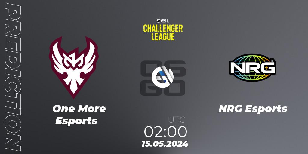 One More Esports - NRG Esports: прогноз. 15.05.2024 at 02:00, Counter-Strike (CS2), ESL Challenger League Season 47: North America
