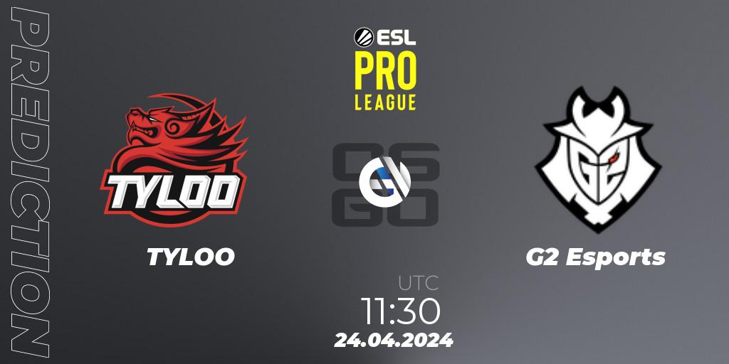 TYLOO - G2 Esports: прогноз. 24.04.2024 at 11:30, Counter-Strike (CS2), ESL Pro League Season 19