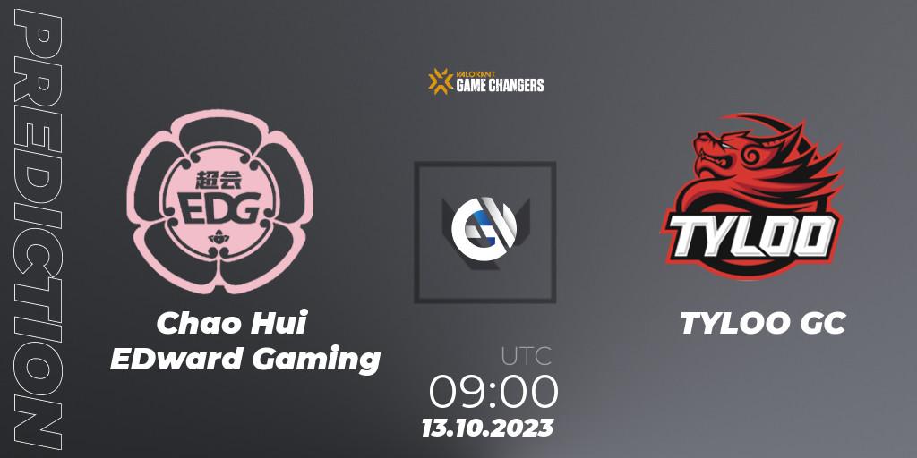 Chao Hui EDward Gaming - TYLOO GC: прогноз. 13.10.2023 at 09:00, VALORANT, VALORANT Champions Tour 2023: Game Changers China Qualifier