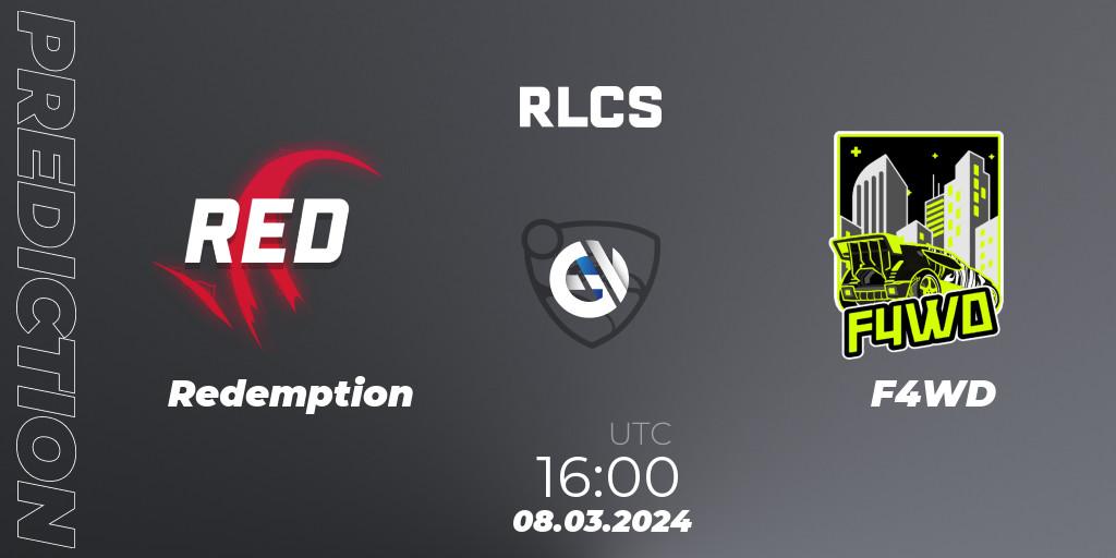 Redemption - F4WD: прогноз. 08.03.2024 at 16:00, Rocket League, RLCS 2024 - Major 1: Europe Open Qualifier 3