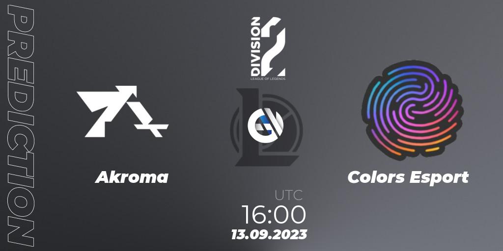 Akroma - Colors Esport: прогноз. 13.09.2023 at 16:00, LoL, LFL Division 2 2024 - Up & Down