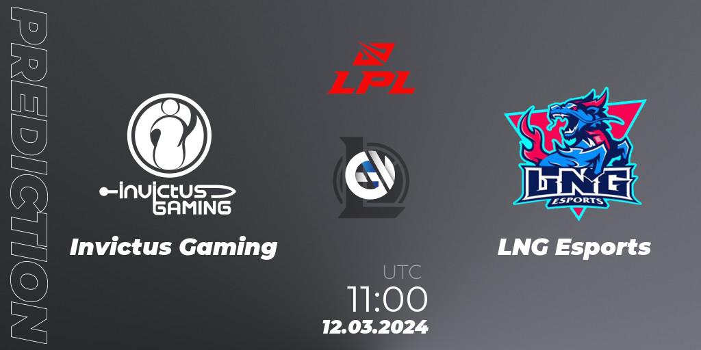 Invictus Gaming - LNG Esports: прогноз. 12.03.2024 at 11:00, LoL, LPL Spring 2024 - Group Stage