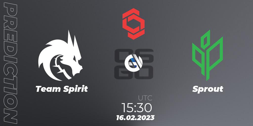 Team Spirit - Sprout: прогноз. 16.02.2023 at 18:40, Counter-Strike (CS2), CCT Central Europe Series Finals #1