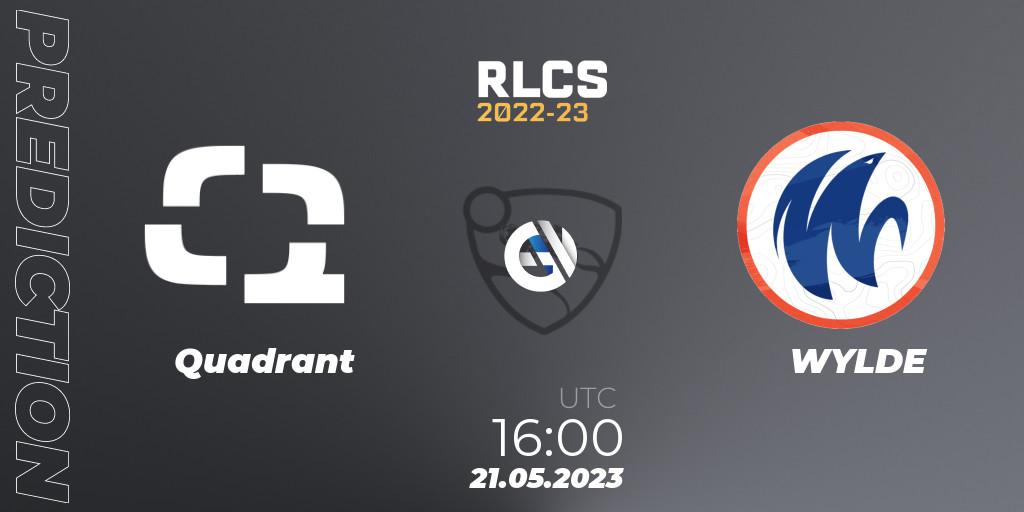 Quadrant - WYLDE: прогноз. 21.05.2023 at 16:00, Rocket League, RLCS 2022-23 - Spring: Europe Regional 2 - Spring Cup: Closed Qualifier
