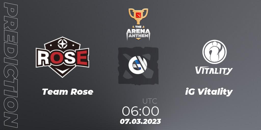 Team Rose - iG Vitality: прогноз. 07.03.23, Dota 2, The Arena Anthem