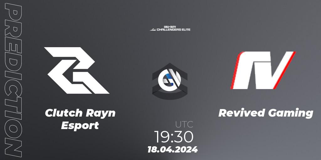 Clutch Rayn Esport - Revived Gaming: прогноз. 18.04.2024 at 19:30, Call of Duty, Call of Duty Challengers 2024 - Elite 2: EU
