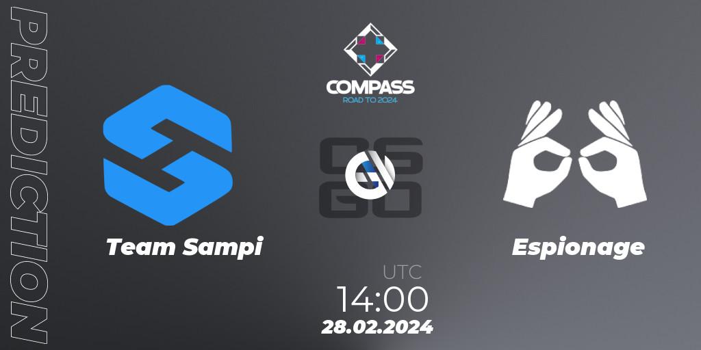 Team Sampi - Espionage: прогноз. 28.02.2024 at 14:00, Counter-Strike (CS2), YaLLa Compass Spring 2024 Contenders