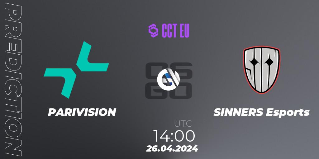 PARIVISION - SINNERS Esports: прогноз. 26.04.24, CS2 (CS:GO), CCT Season 2 Europe Series 1