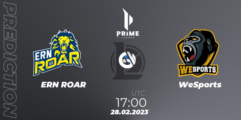 ERN ROAR - WeSports: прогноз. 28.02.23, LoL, Prime League 2nd Division Spring 2023 - Group Stage