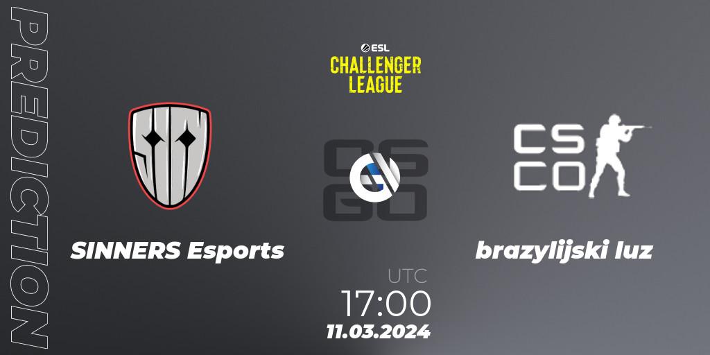 SINNERS Esports - brazylijski luz: прогноз. 11.03.24, CS2 (CS:GO), ESL Challenger League Season 47: Europe