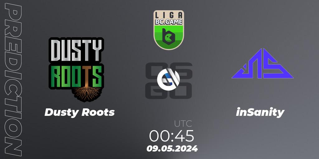 Dusty Roots - inSanity: прогноз. 09.05.2024 at 00:45, Counter-Strike (CS2), Dust2 Brasil Liga Season 3