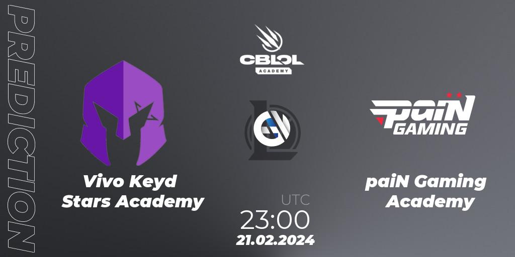 Vivo Keyd Stars Academy - paiN Gaming Academy: прогноз. 21.02.2024 at 23:00, LoL, CBLOL Academy Split 1 2024