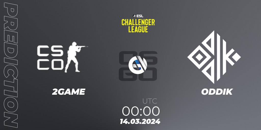 2GAME - ODDIK: прогноз. 16.03.24, CS2 (CS:GO), ESL Challenger League Season 47: South America
