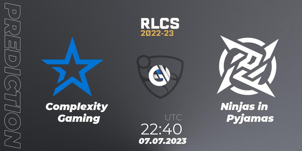 Complexity Gaming - Ninjas in Pyjamas: прогноз. 07.07.2023 at 23:00, Rocket League, RLCS 2022-23 Spring Major