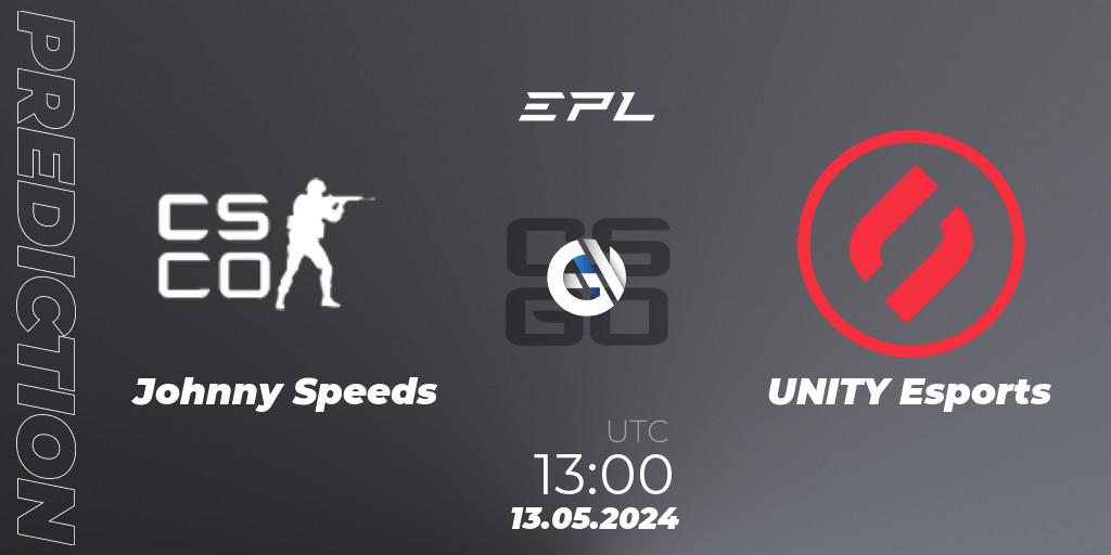 Johnny Speeds - UNITY Esports: прогноз. 13.05.2024 at 13:00, Counter-Strike (CS2), European Pro League Season 17: Division 2