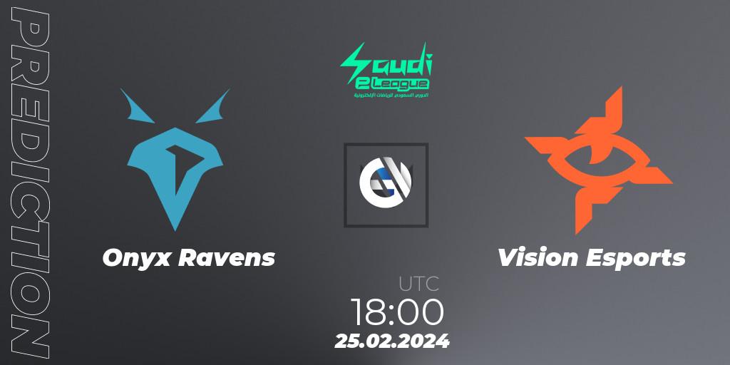 Onyx Ravens - Vision Esports: прогноз. 25.02.2024 at 18:00, VALORANT, Saudi eLeague 2024: Major 1
