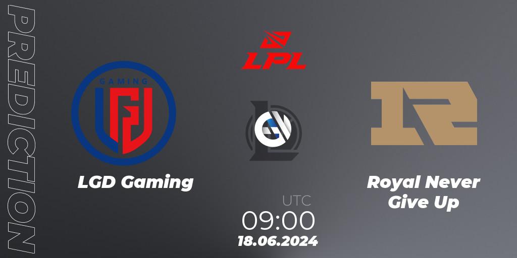 LGD Gaming - Royal Never Give Up: прогноз. 18.06.2024 at 09:00, LoL, LPL 2024 Summer - Group Stage