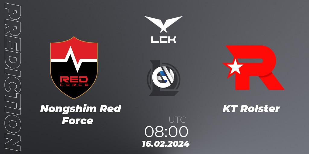 Nongshim Red Force - KT Rolster: прогноз. 16.02.2024 at 08:00, LoL, LCK Spring 2024 - Group Stage